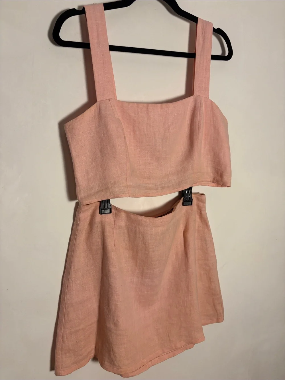 Reformation Linen Skirt Set Pink, Two Piece Set, Size Medium / US 6